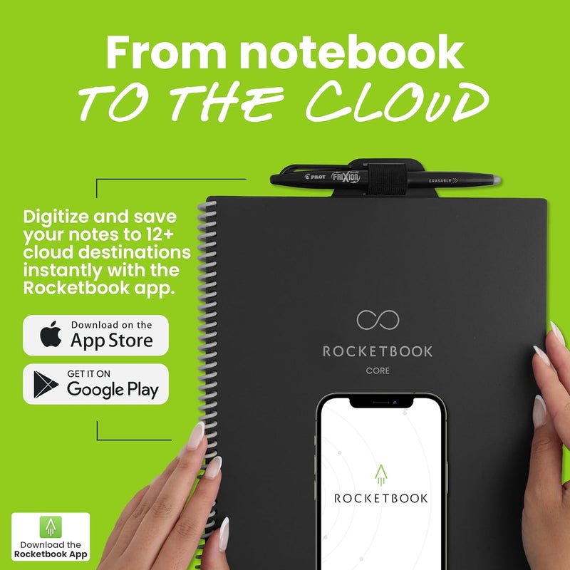 Rocketbook Accessory Kit – Complete Set with 2 FriXion Gel Pens, Spray Bottle, Microfiber Cloth & Pen Dock – Compatible with Notebooks & Planners for Effortless Organization Daily - Image 5